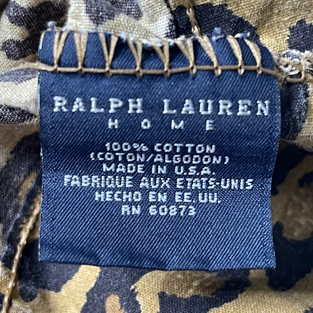 VTG 90s Ralph Lauren Home Leopard Print Cotton Standard Pillowcase Set of 2 USA